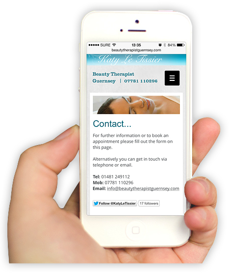 Beauty Therapist Website Optimized For Mobile Devices