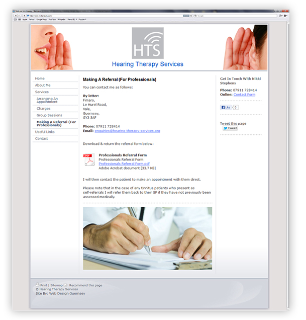 Hearing Therapy Services Website