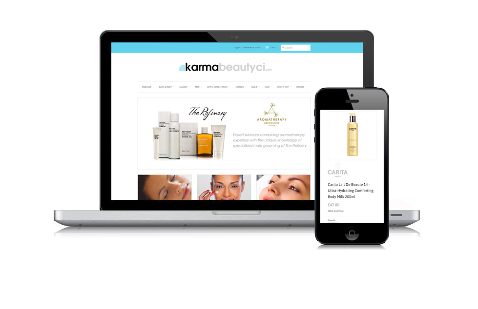 Karma Beauty Guernsey Webite Design